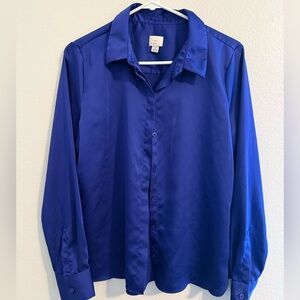 A New Day Blue Casual Button Down Shirt